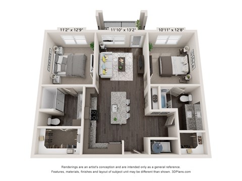 two bedroom floorplan